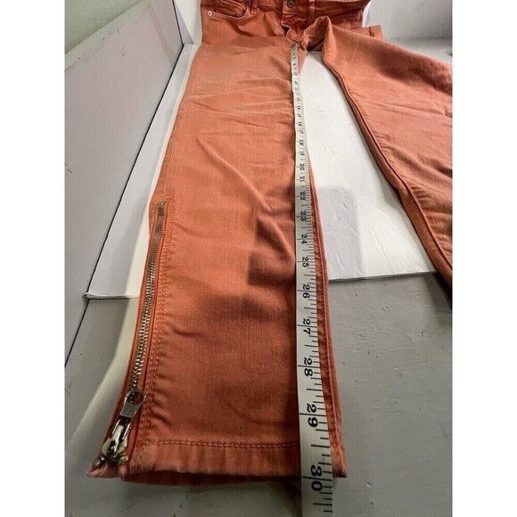 Seven for all mankind jeans orange zippered ankles & pockets Woman’s Size 29 - Picture 5 of 10